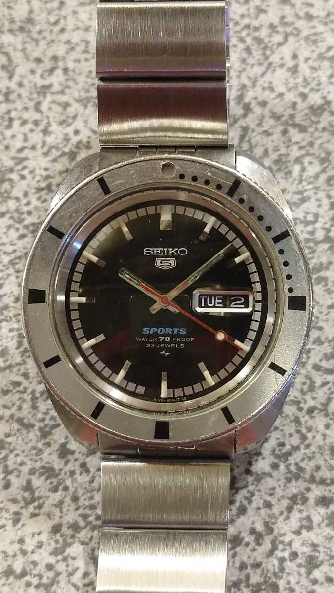 限定値下げ！マニア必見！仮面ライダー1号、本郷猛モデル！SEIKO,5スポーツ、5126-8090！美品ヴィンテージ！ 