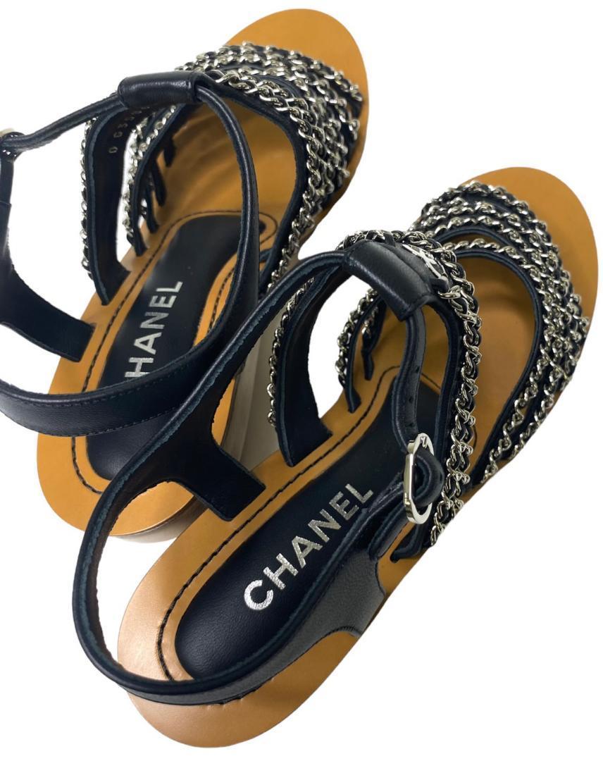 シャネル Chanel サンダル 靴 新品 未使用 38 シューズ 70%off 