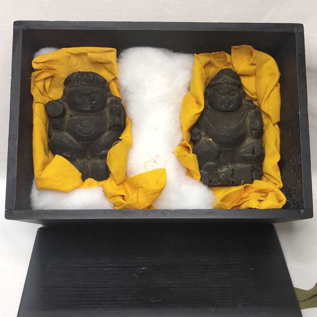 恵比寿様+大黒様 古美術品 桐箱収納 江戸時代 コレクター放出 旧家