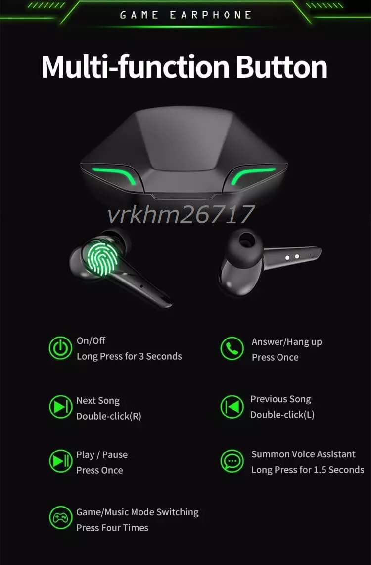 ★2022最新型★送料無料 ワイヤレスイヤホン Bluetooth 5.2 高音質 イヤホン マイク 防水 Hi-Fi _画像4
