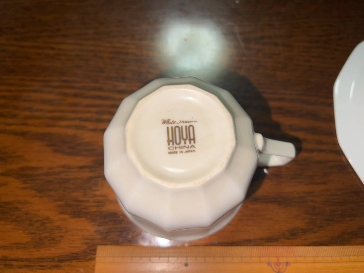 ● 食器「昭和レトロ / HOYA CHINA / コービーカップ＆ソーサ― (12角デザイン) / 日本製」●_画像6