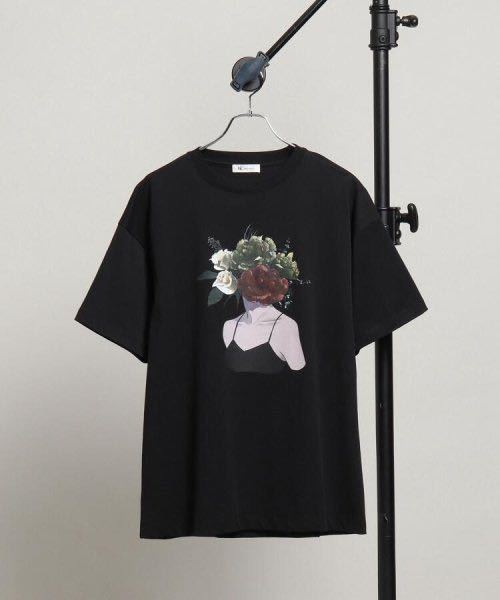 .× tk.TAKEO KIKUCHI[ flower. woman ] T-shirt M size short sleeves T-shirt 