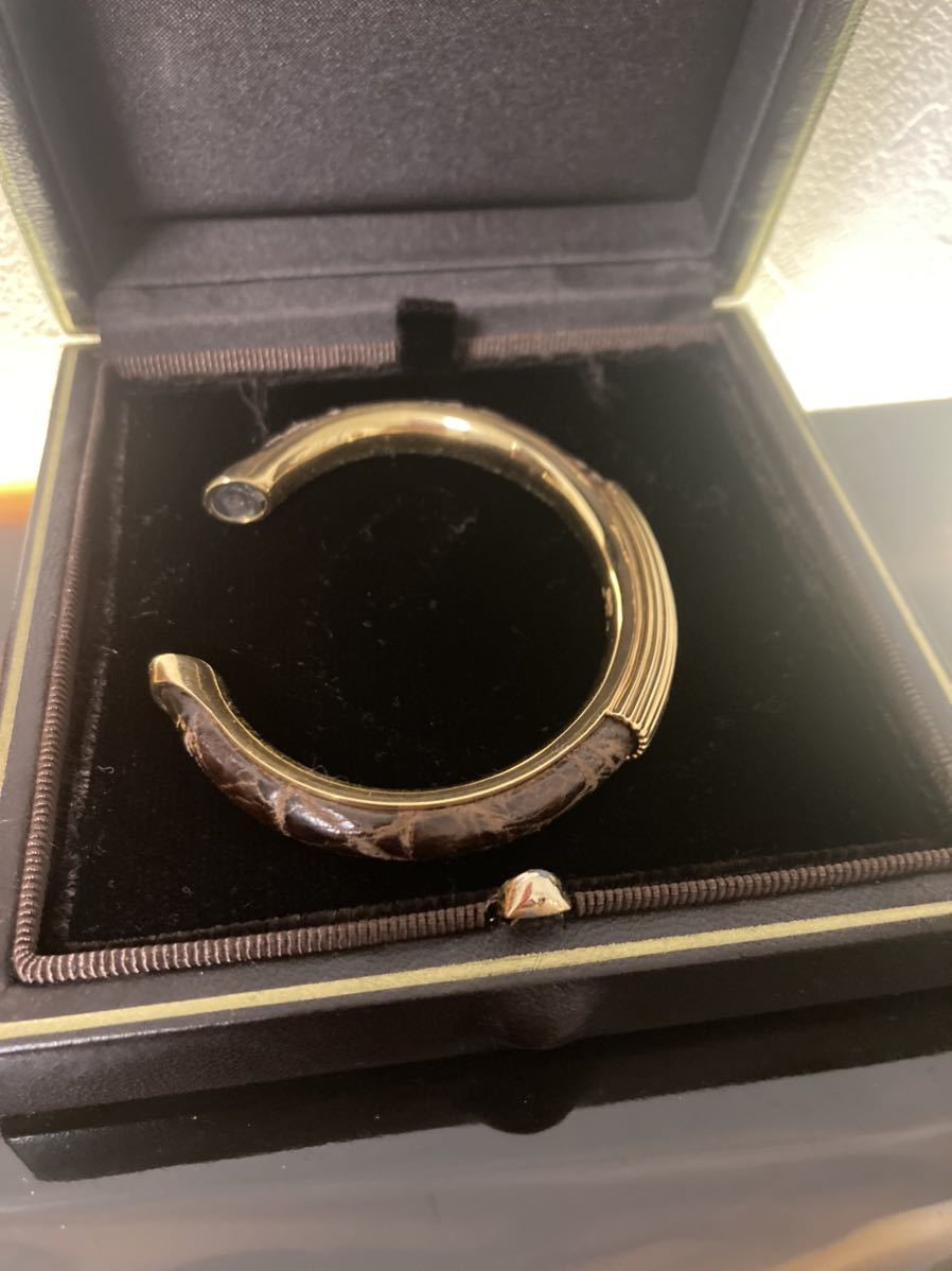 ラッピング不可】 トムフォード 18金ゴールド クロコダイル バングル