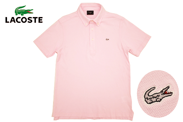 Y-4415☆送料無料☆超美品☆LACOSTE ラコステ☆日本製 ピンク シルバー