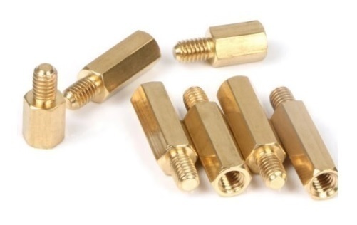  brass made spacer stand off circuit spacer basis board nut screw hexagon round single one cylinder head / hexagon pillar M3x18mm!10 piece 450 jpy!