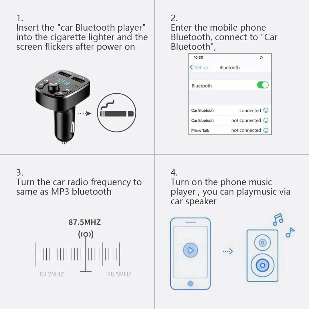 最新版'FMトランスミッターBluetooth5.0高品質音質 通話サポート２c_画像9