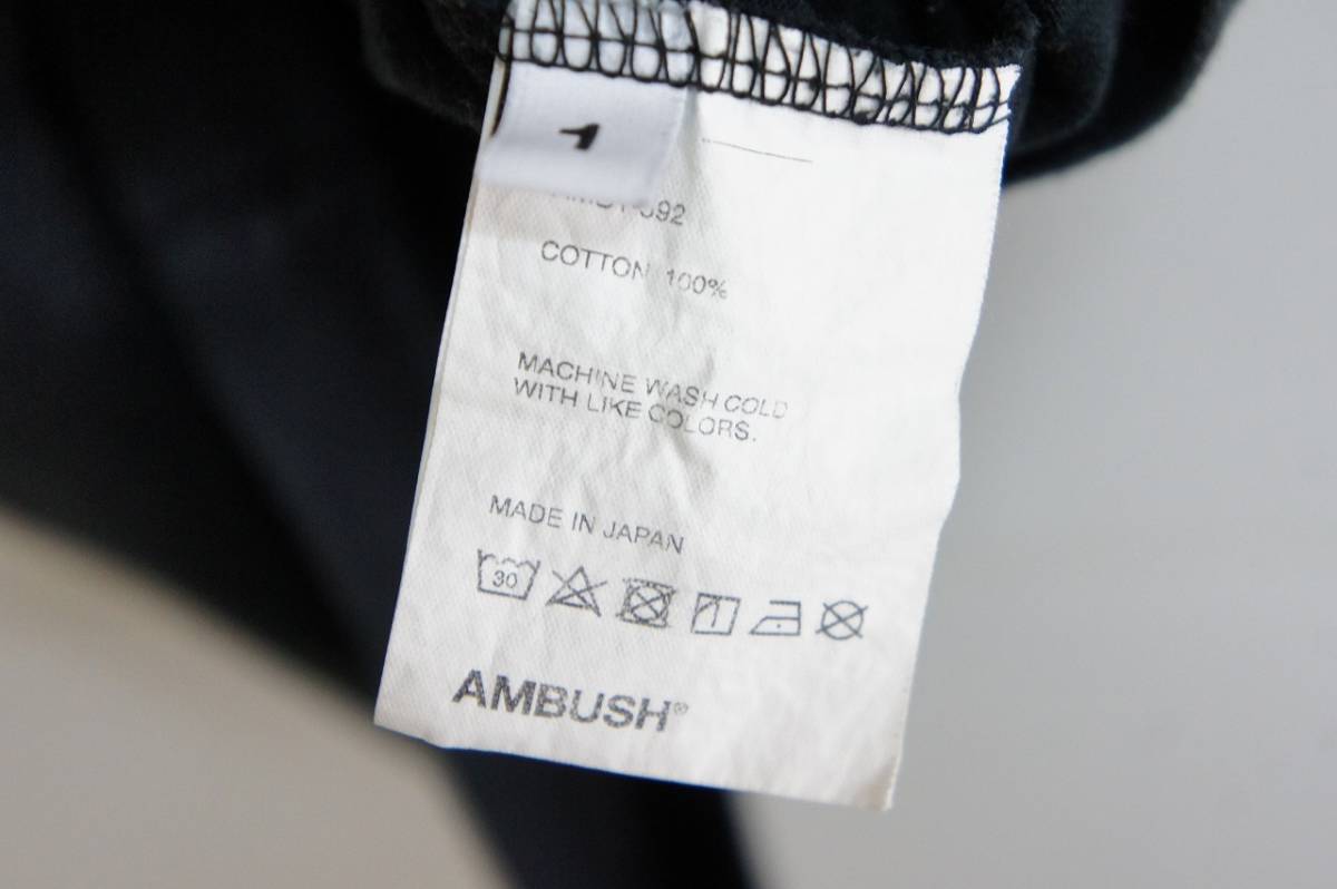 正規 AMBUSH アンブッシュ STANCE TEE スタンス プリント ロゴ Tシャツ 半袖 カットソー 1 AMBT-592 黒 本物 808M_画像5
