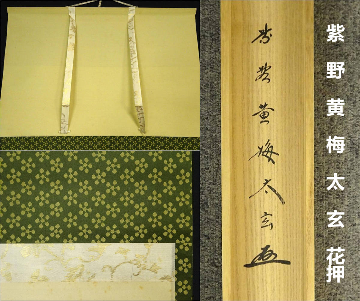 無料発送 掛軸 大徳寺黄梅院小林太玄 横書き 書 紙本 共箱付 掛け軸