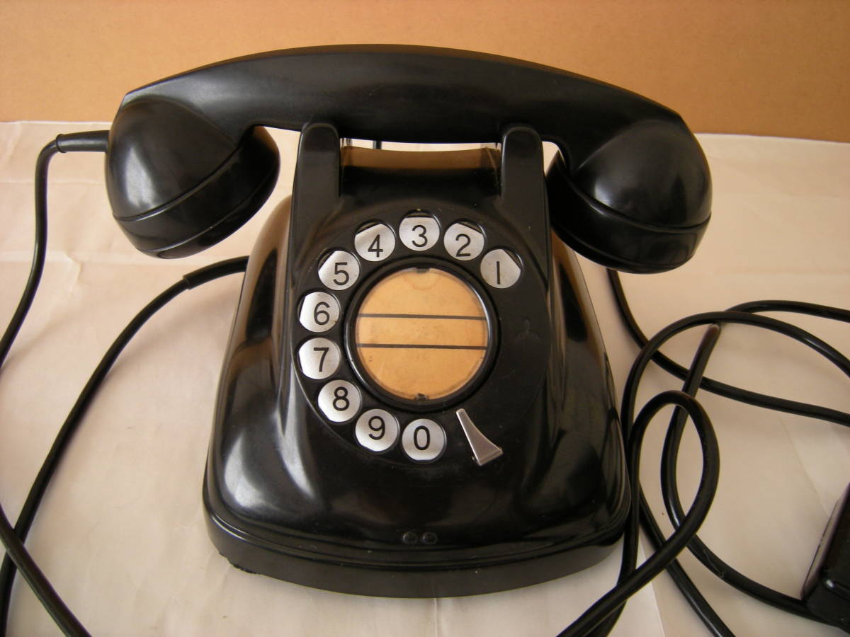 1967 year black telephone 4 number A automatic type desk telephone machine... 5638 Japan electro- confidence telephone . company 