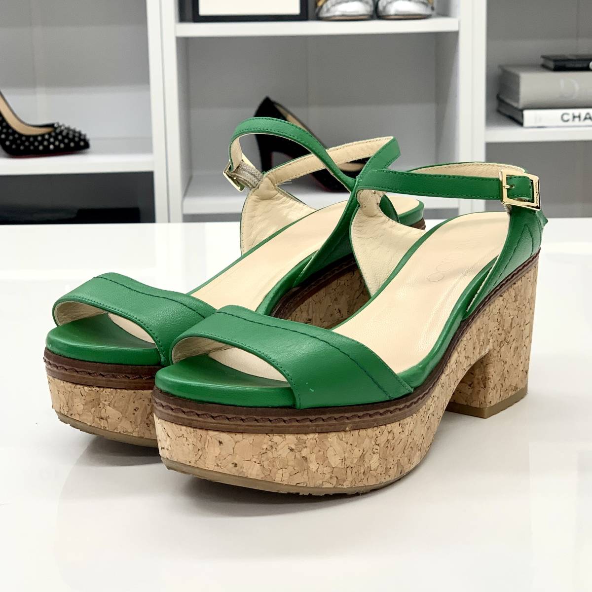 国際ブランド】 jimmychoo ウエッジコルクサンダル 34.5 ハイヒール