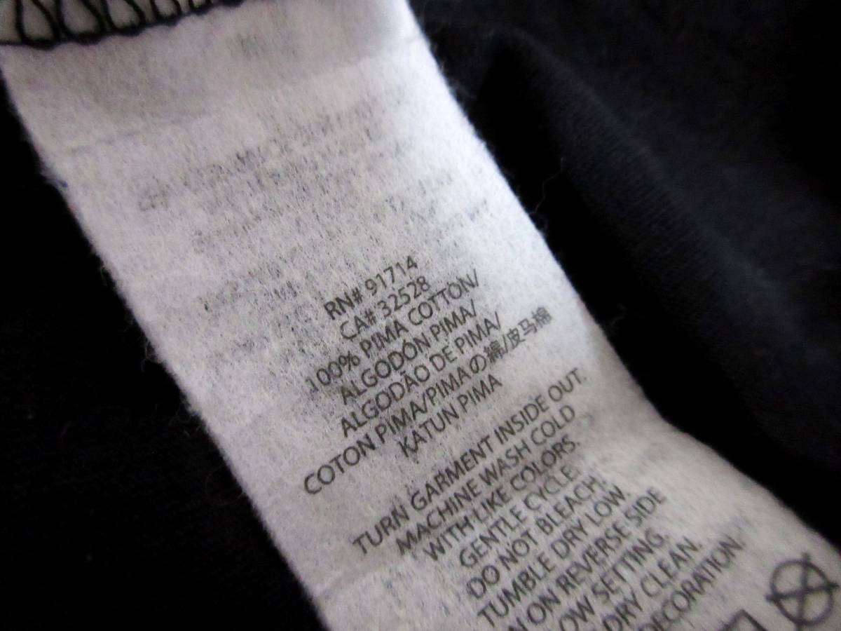 A/X アルマーニエクスチェンジ ARMANI EXCHANGE Vネック 半袖 Tシャツ ロゴプリント 黒 ブラック M yg1373_画像4
