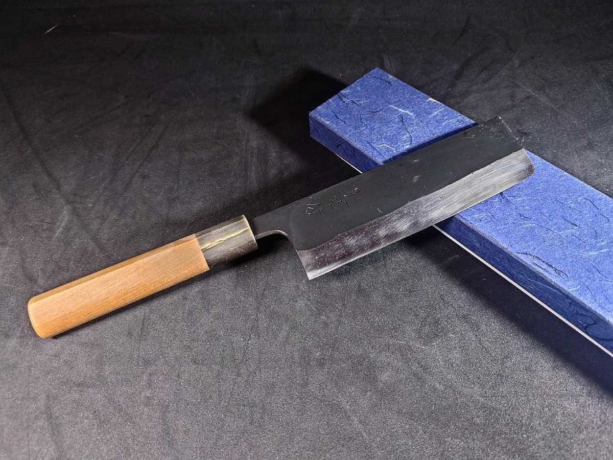 飯塚重房作】黒打ち菜切包丁 180mm 三条 水牛 薄刃包丁 fgaeet.org