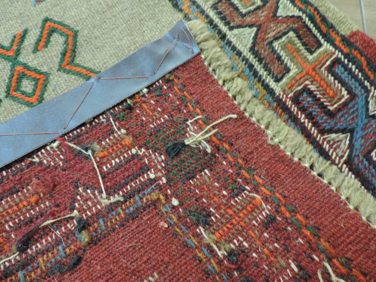 キリム 手織り ペルシャキリム 高品質ウール イラン グーチャン産 カーペット 敷物 玄関マットサイズ 99cmｘ61cm 本物保証 直輸入