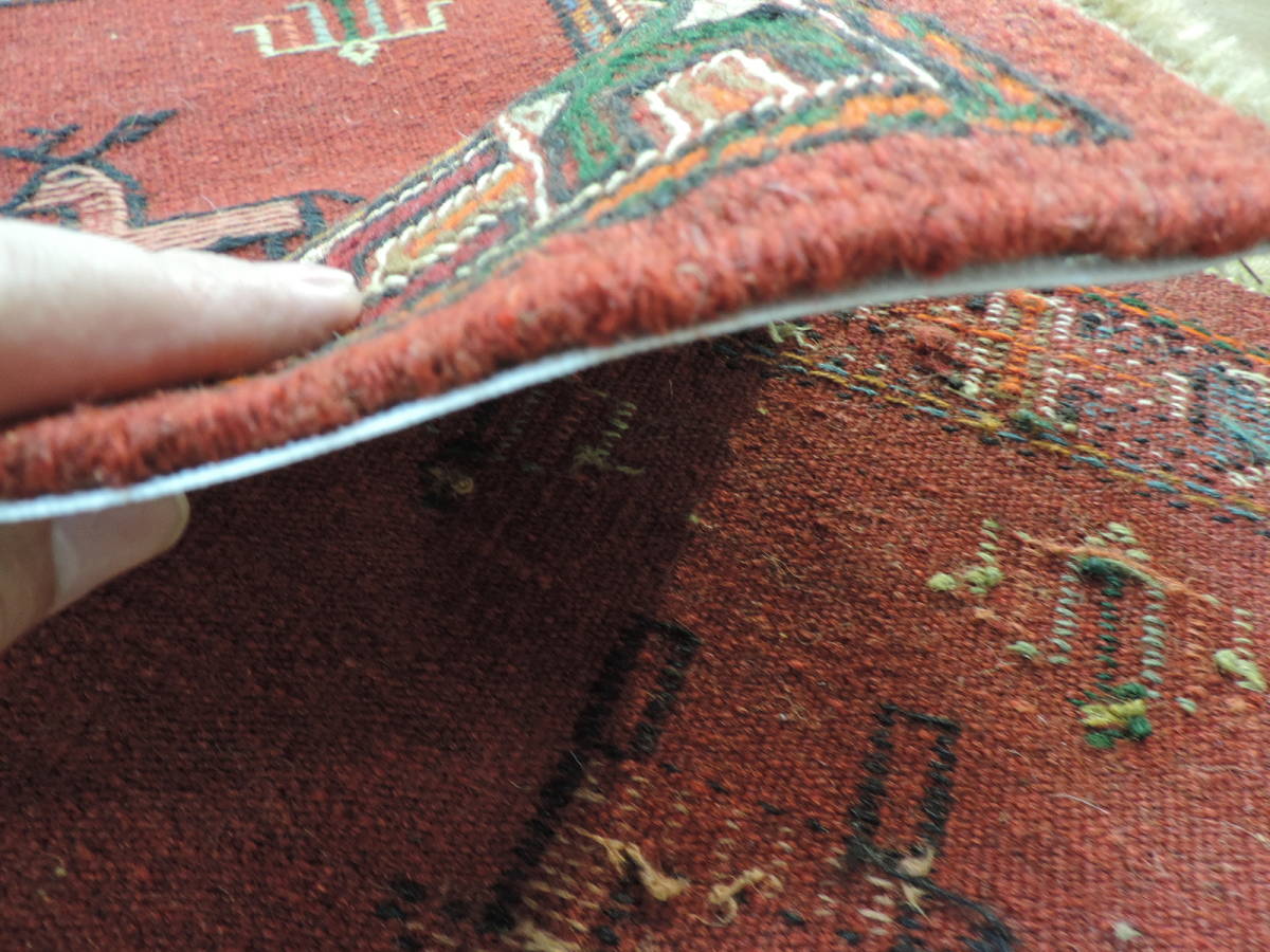 キリム 手織り ペルシャキリム 高品質ウール イラン グーチャン産 カーペット 敷物 玄関マットサイズ 99cmｘ61cm 本物保証 直輸入