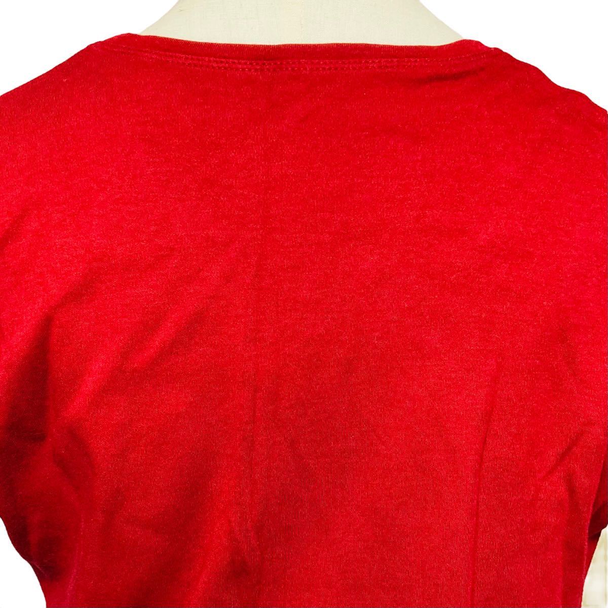 H0391　㈱西友　半袖Tシャツ　Vネック　綿100％　ルビーレッド　サイズLL　大きい_画像8
