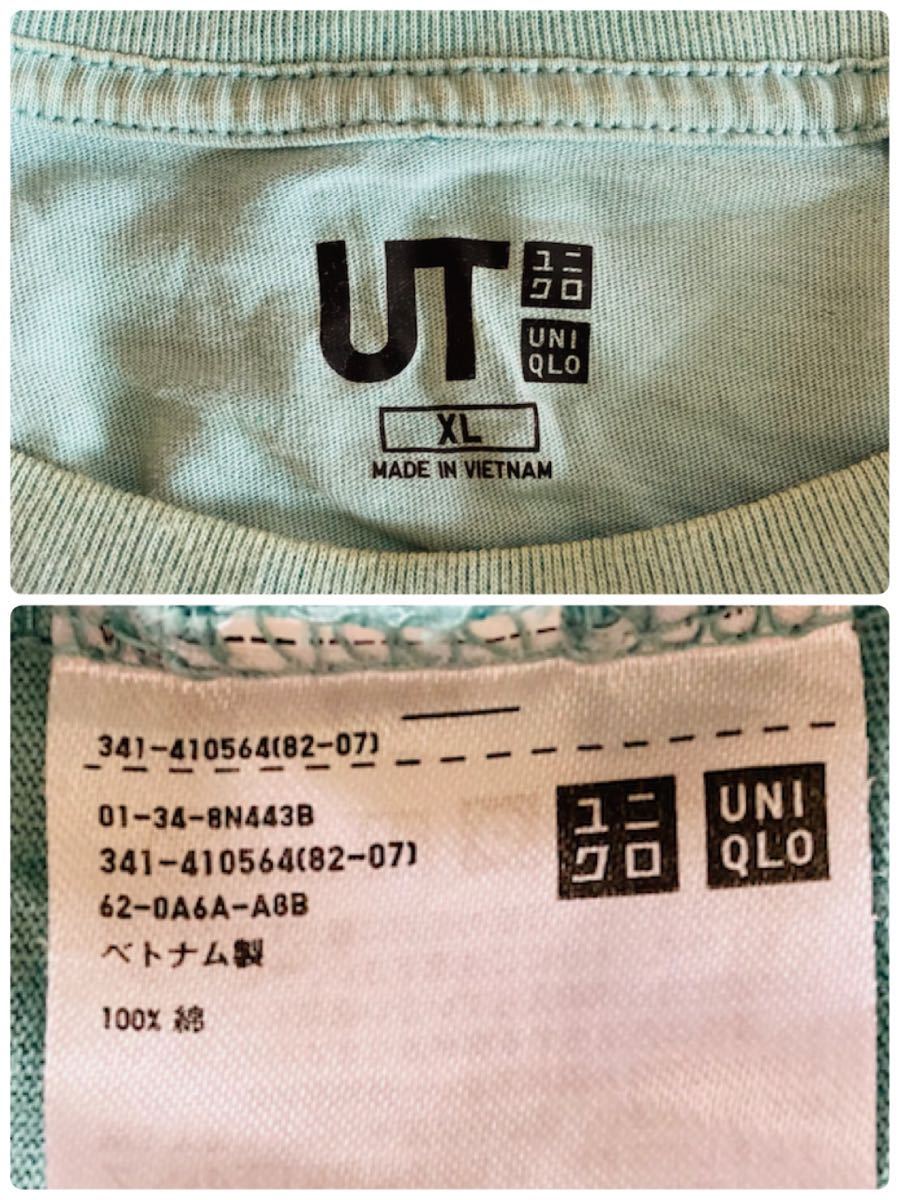 H0462　UNIQLO　ユニクロ　ビアンキコラボTシャツ　BIANCHI　チェレステカラー　サイズXL　大きい_画像10