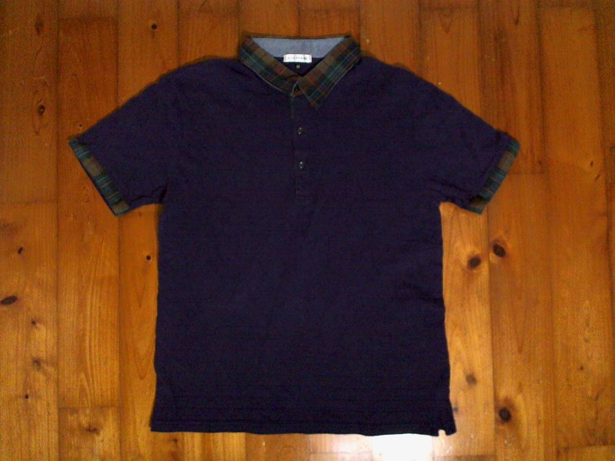 * defect have *ave-ve-*A.V.V HOMME* polo-shirt with short sleeves half button 48 purple 