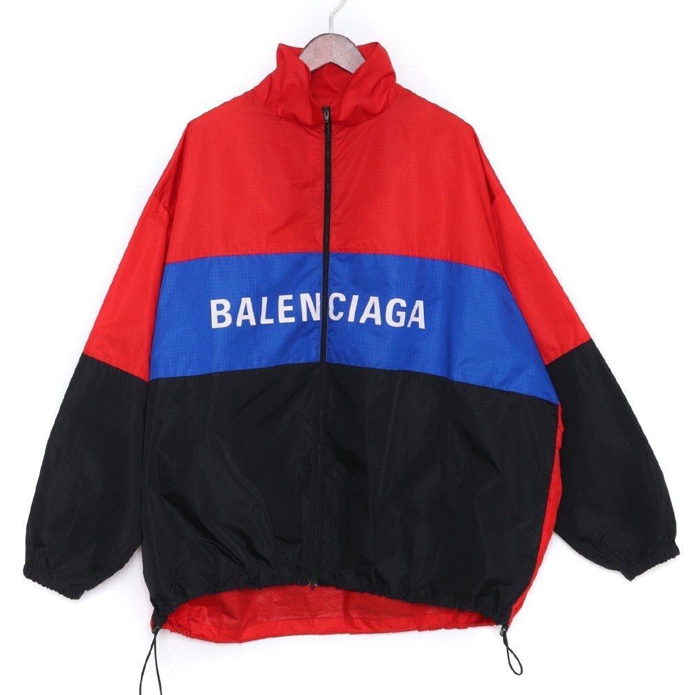 バレンシアガ BALENCIAGA ナイロントラックジャケット レッド サイズ46