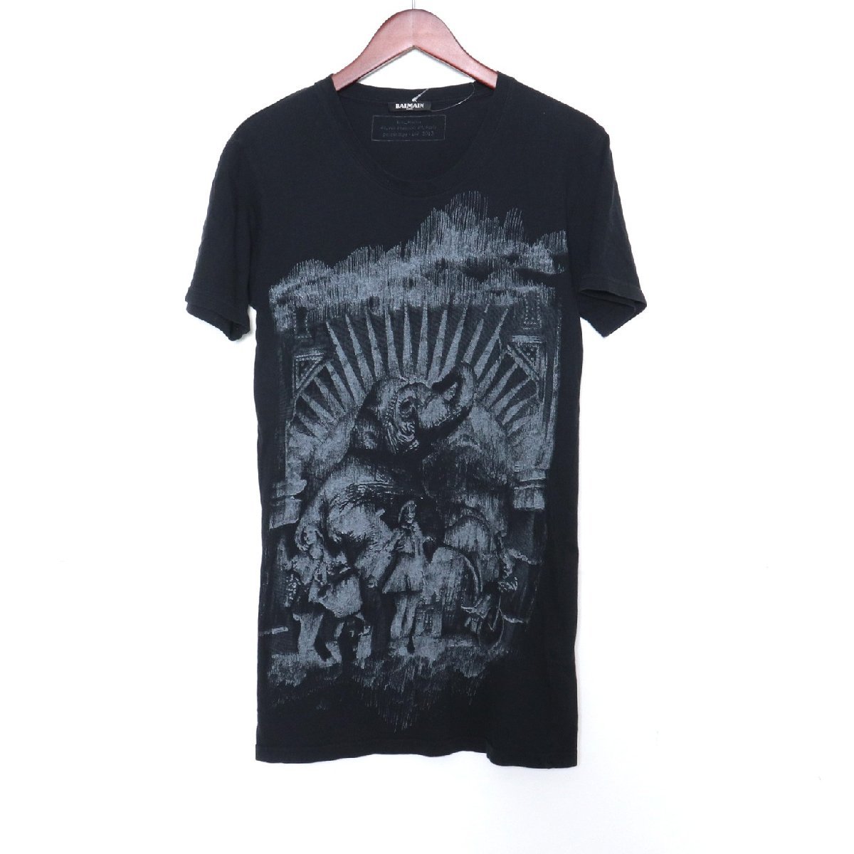 トップス バルマン Tシャツ 黒 nwLFt-m87300870239 半袖 までの