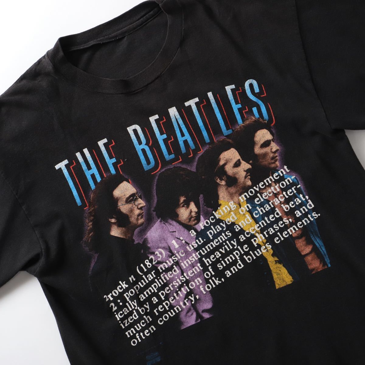 【希少】90s Vintage Tee ヴィンテージ ロックT バンドT The Beatles ビートルズ ライブTシャツ 半袖 プリント Tシャツ  黒 USA製 実寸L