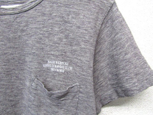 V1202：THE CRIMIE クライミー 半袖Tシャツ/灰 霜降り/M 半袖カットソー プリントTシャツ ポケットTシャツ:35_画像3