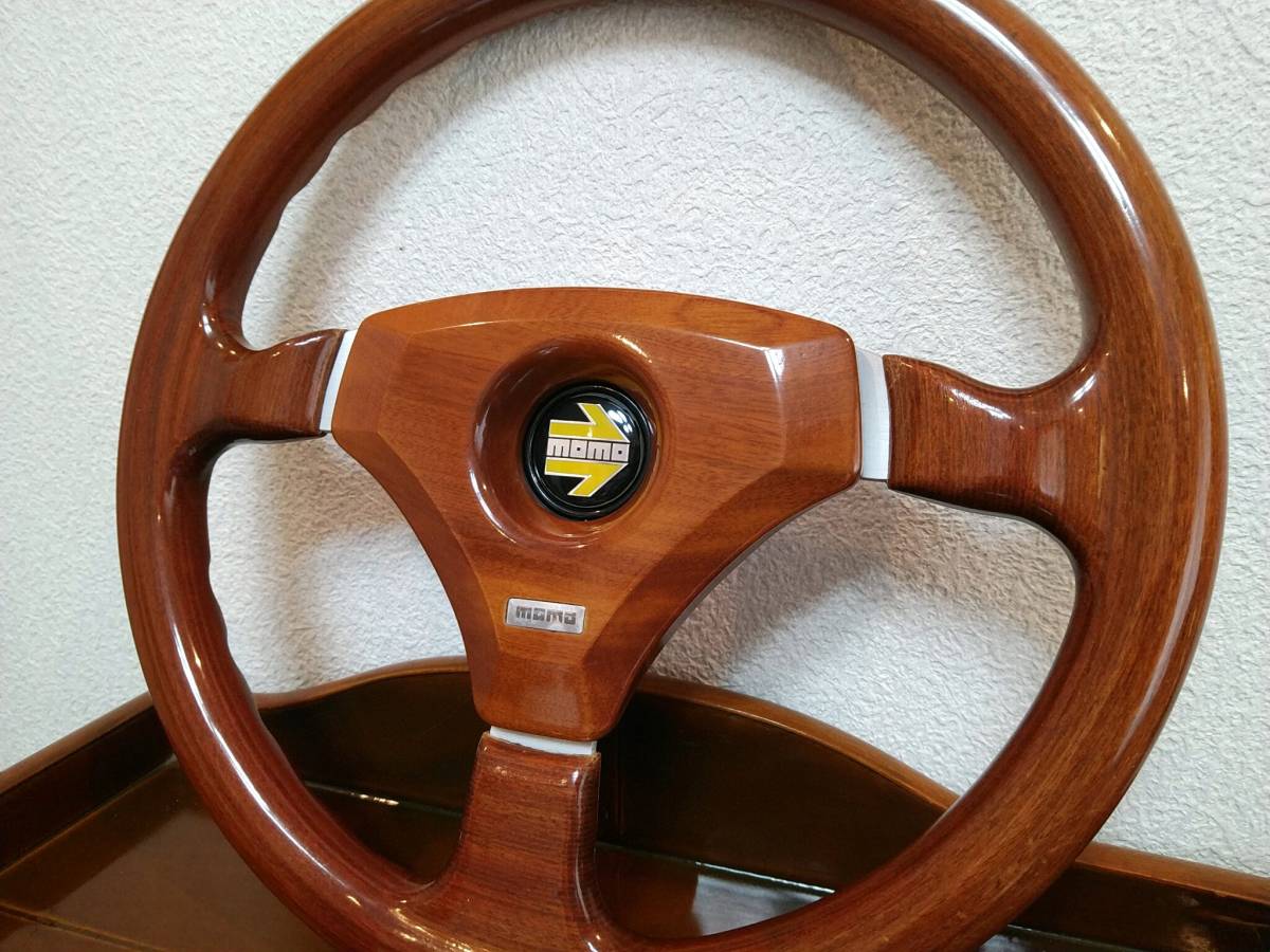 Momo ヴェローチェ 350mm シルバースポーク 当時物 ステアリング 希少