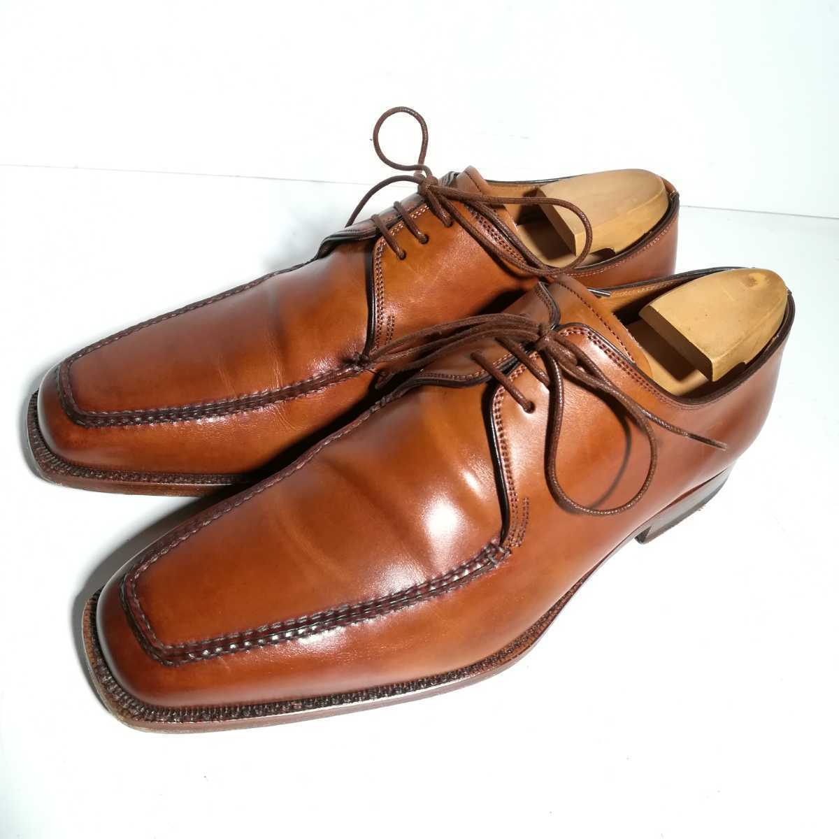 3365 ☆サントーニ Santoni☆ 5527 Uチップ 6 1/2 25.0cm程度 ブラウン
