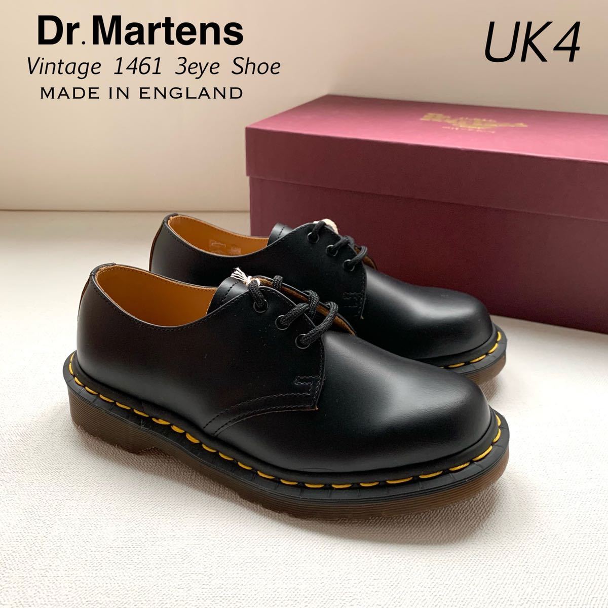 新品 英国製 Dr.Martens ドクターマーチン 1461 3ホール シューズ UK4