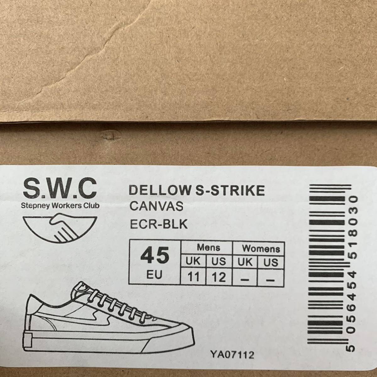 新品 S.W.C Stepney Workers Club ステファニーワーカーズクラブ 定番 DELLOW S-STRIKE スニーカー 45 エクリュ 黒 メンズ SWC 送料無料_画像9