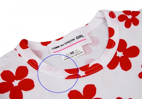  Comme des Garcons girl COMME des GARCONS GIRL flower print cut and sewn white red XS [ lady's ]