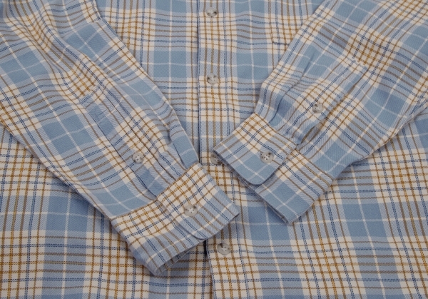 パパスPapas コットンオーバーチェックシャツ 水色50L 【メンズ】_画像7