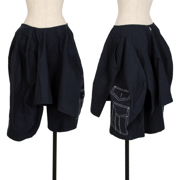 コムデギャルソンCOMME des GARCONS 騙し絵ステッチコットンサルエル