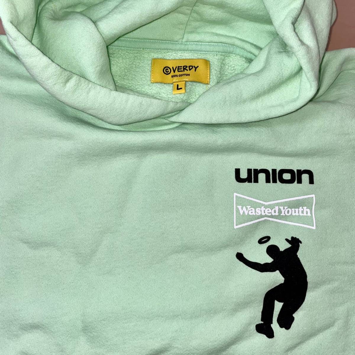 Lサイズ Wasted Youth UNION Hoodie pastel green ユニオン VERDY
