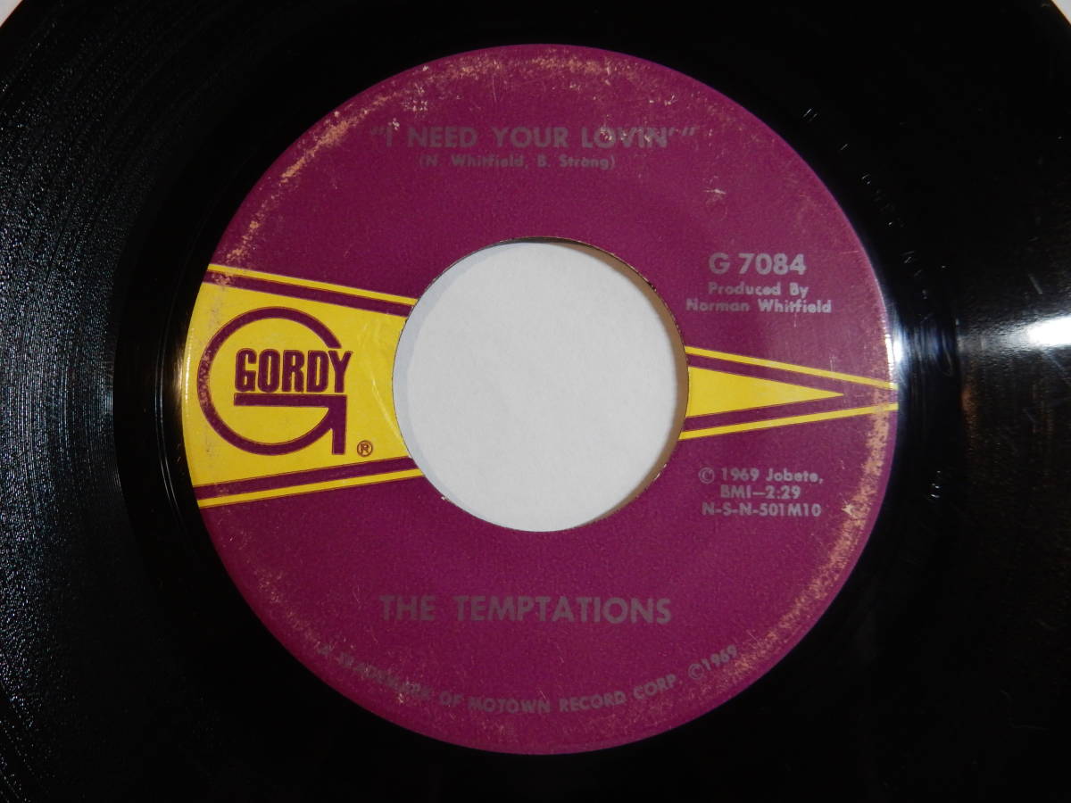 Temptations Run Away Child, Running Wild / I Need Your Lovin' Gordy US G 7084 200363 SOUL ソウル レコード 7インチ 45_画像2