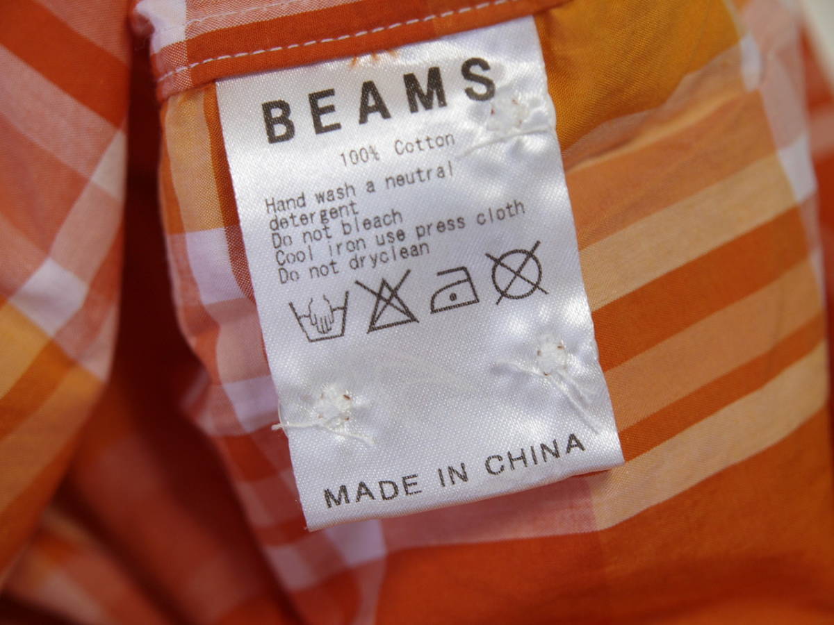 ♪服4734♪ 半袖　ボタンダウンシャツ（チェック柄） BEAMS ビームス サイズS Used ～iiitomo～_画像8