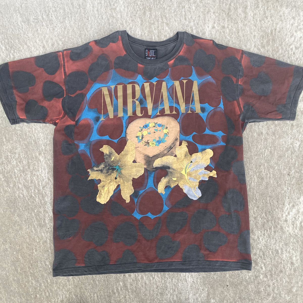 NIRVANA HEART SHAPED BOX 1993 Vintage T-Shirt ニルバーナ ニルヴァーナ ヴィンテージ ビンテージ バンド Tシャツ USA製 XL kurt cobain_画像1