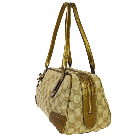 中美品 グッチ GUCCI プリンシー ショルダーバッグ GG柄 ベージュ