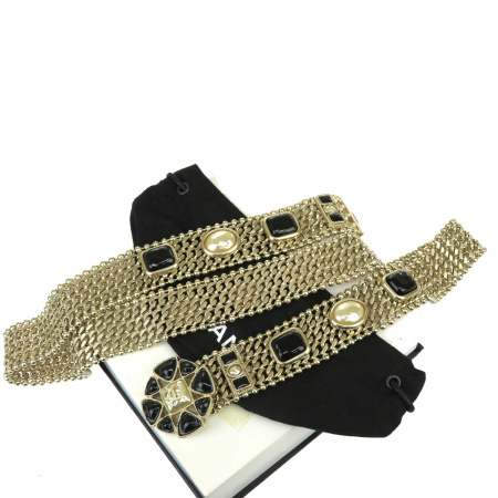 超美品 シャネル CHANEL チェーン ベルト ココマーク イミテーション