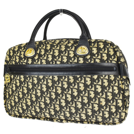 『3年保証』 【中古】 クリスチャンディオール Christian Dior トロッター ハンドバッグ ブラック キャンバス レザー 66JE747 トロッター 『3年保証』 【中古】 クリスチャンディオール Christian Dior トロッター ハンドバッグ ブラック キャンバス レザー 66JE747 トロッター