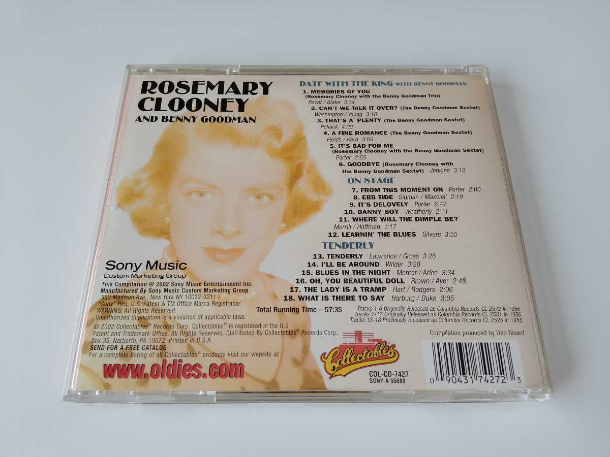 【3アルバム収録】Rosemary Clooney / Date With The King/On Stage/Tenderly CD SONY COL-CD-7427 55~56年名盤,02年カップリング再発_画像2