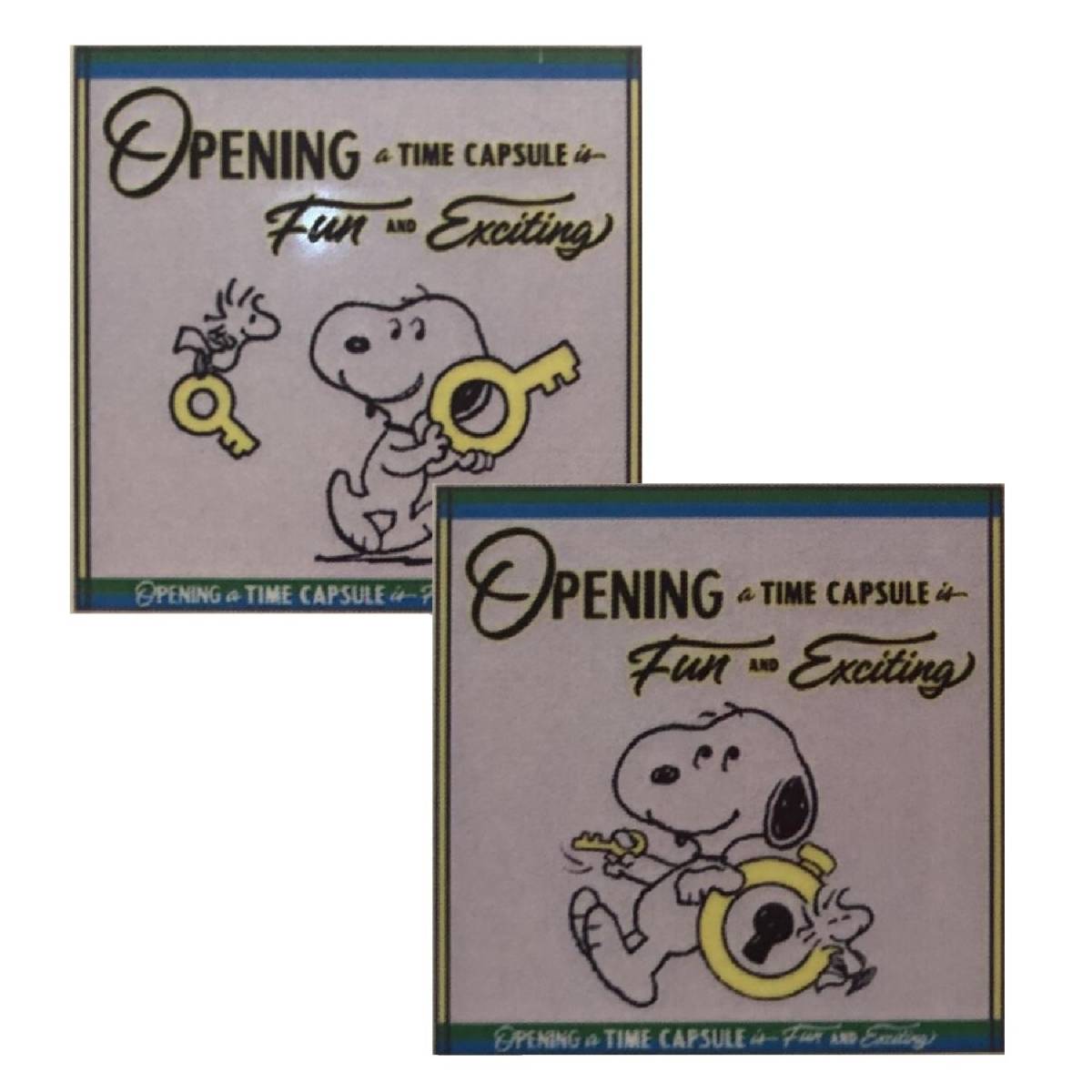 ピーナッツ70周年記念 スヌーピー タイムカプセル展 会場限定 ミニタオル A、B 2種セット 未使用新品 Peanuts Snoopy_画像1