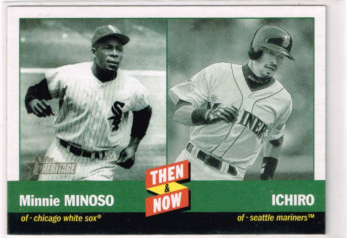 2002 MLB Topps Heritage Then & Now #TN4 Minnie Minoso/Ichiro Suzuki トップス イチロー _表面