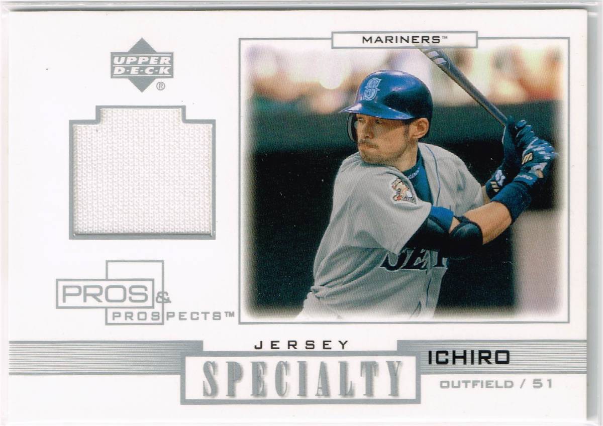 2001 MLB Upper Deck Pros & Prospects Specialty Jersey #S-I Ichiro UD アッパーデック イチロー ルーキー ジャージカード_表面
