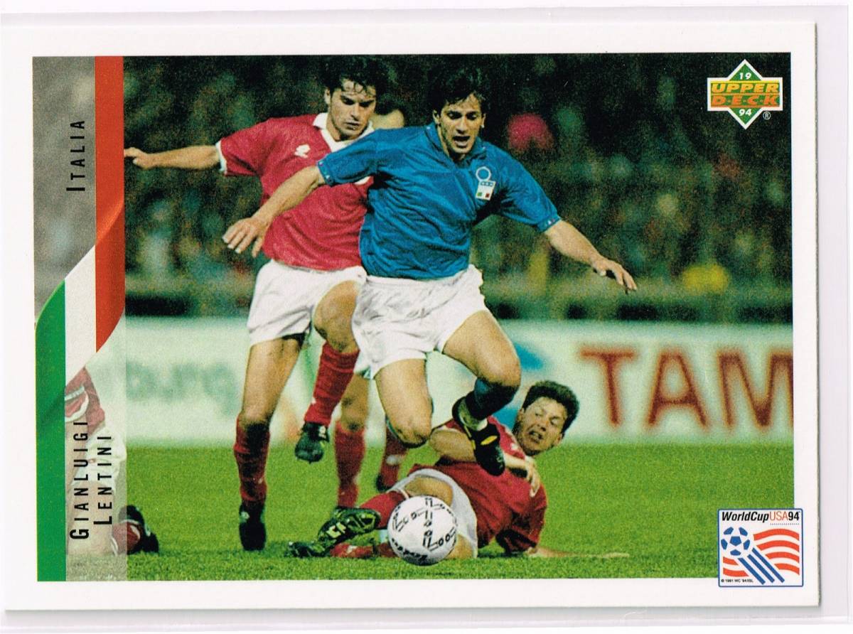 1994 UPPER DECK WORLD CUP #130 イタリア代表 ジャンルイジ・レンティーニ Gianluigi Lentini アッパーデック ワールドカップ USA UD_表面