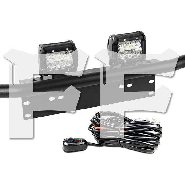 送料無料● 4インチ 60W LED ワークライト 作業灯 ライセンスプレートランプ用ブラケット バーライト Jeep SUV 12V配線キット