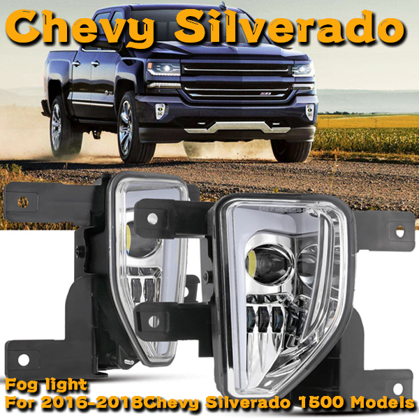 送料無料● For 2016～2018年式 Chevy Silverado 1500 シボレー 22W LED フォグランプ ドライビングライト ホワイト ブラック DOT承認_画像2