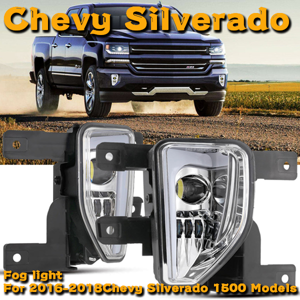 送料無料● For 2016～2018年式 Chevy Silverado 1500 シボレー 22W LED フォグランプ ドライビングライト ホワイト シルバー DOT承認_画像2