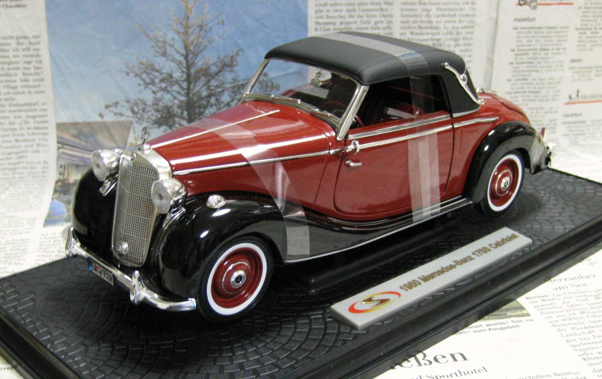 ★絶版*Signature Models*1/18*1950 Mercedes Benz 170S Cabriolet バーガンディ/ブラック≠フランクリンミント