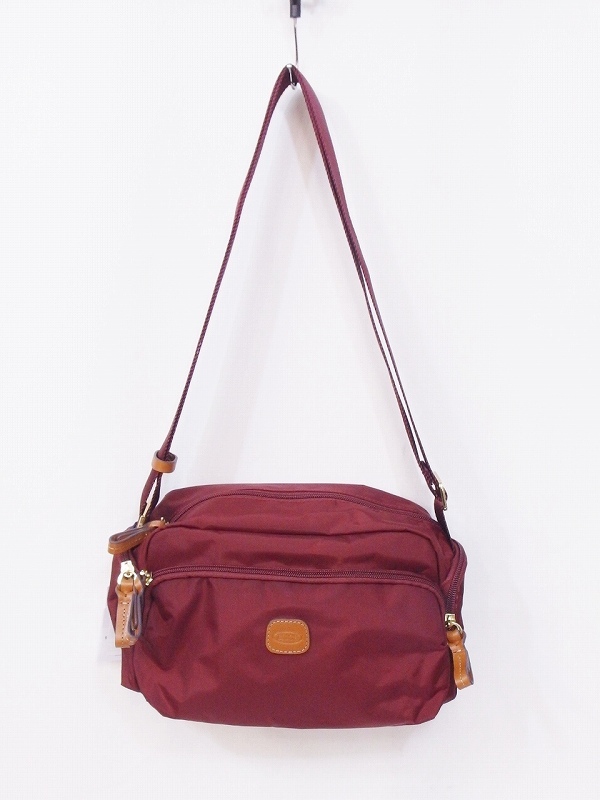 ファッション 未使用品!ブリックス nm4410192291 ボルドー BXG45057 ショルダーバッグ マルチポケット ナイロン BRIC 正絹生地のツギハギ ショルダーバッグ 猫ちゃん
