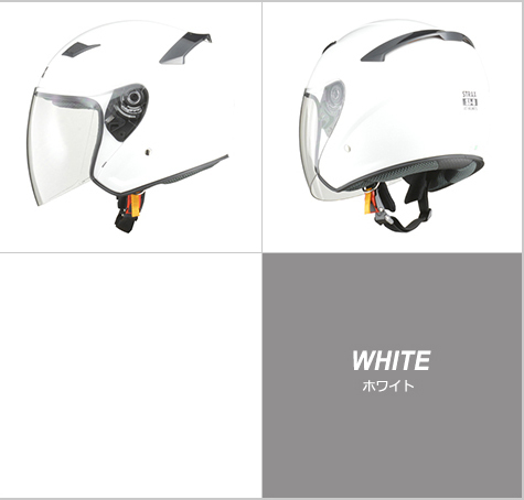 ジェットヘルメット　STRAX SJ-8　ホワイト　L(59～60cm未満)サイズ　SJ-8-WH-L リード工業_画像2
